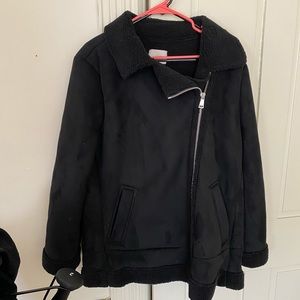 LOFT faux suede aviator jacket